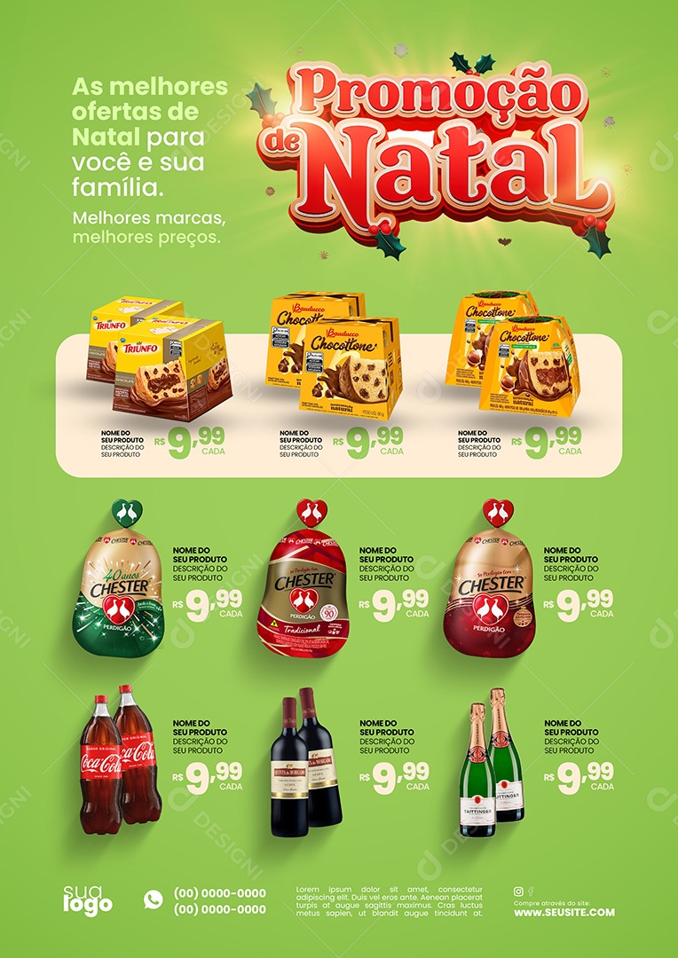 Story Supermercado Promoção de Natal Social Media PSD Editável