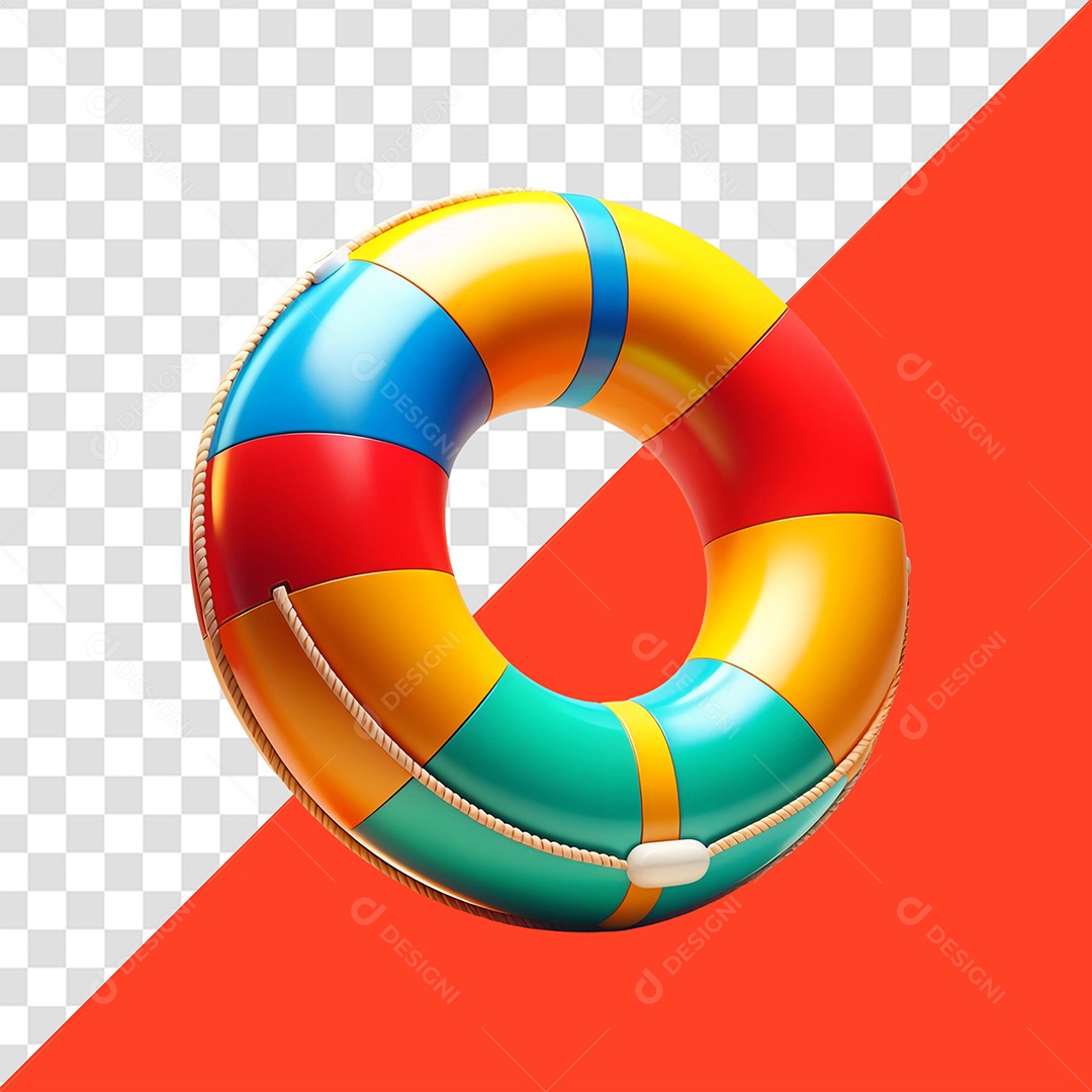 Boia Salva Vidas Elemento 3D  Para Compisição PSD