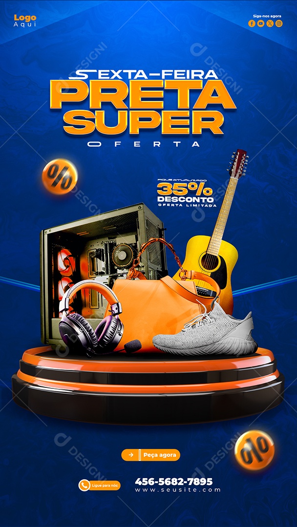 Story Loja Eletrodomésticos Sexta Feira Preta Super Oferta Social Media PSD Editável