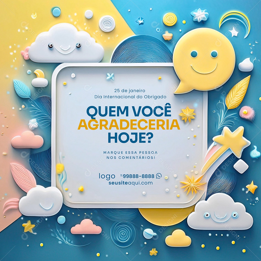 Dia Internacional do Obrigado 11 de janeiro 9 Social Media PSD Editável