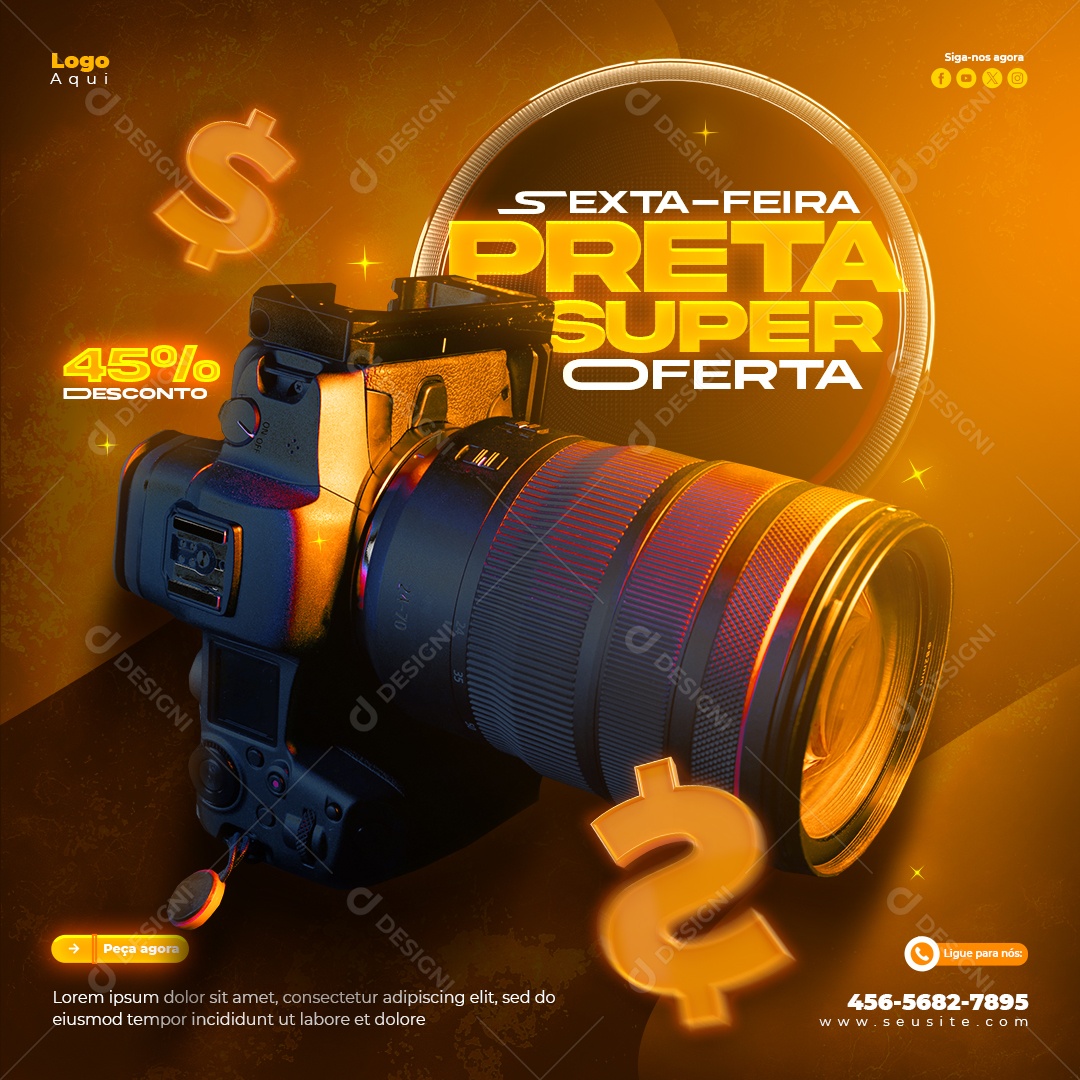 Feed Loja Eletrodomésticos Sexta Feira Preta Super Oferta Social Media PSD Editável