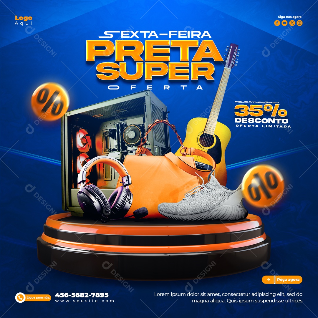 Feed Loja Eletrodomésticos Sexta Feira Preta Super Oferta Social Media PSD Editável