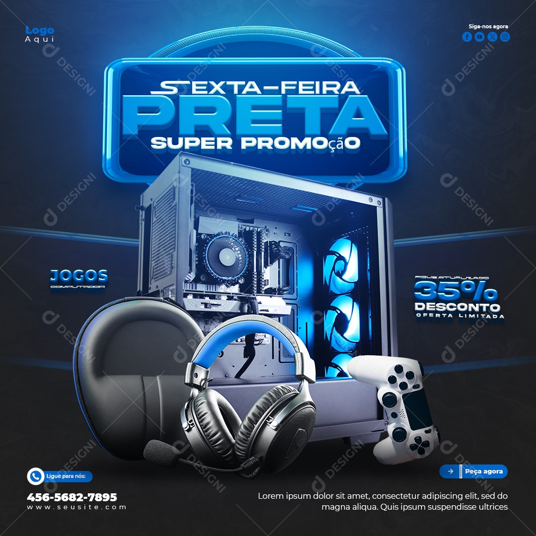 Feed Loja Eletrodomésticos Sexta Feira Preta Super Promoção Social Media PSD Editável