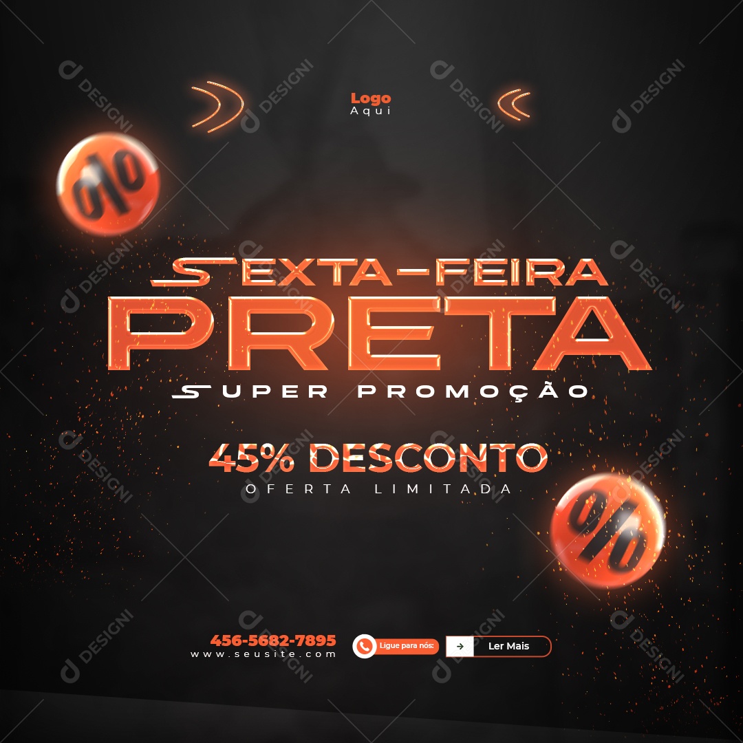 Feed Loja Eletrodomésticos Sexta Feira Preta Super Promo Social Media PSD Editável