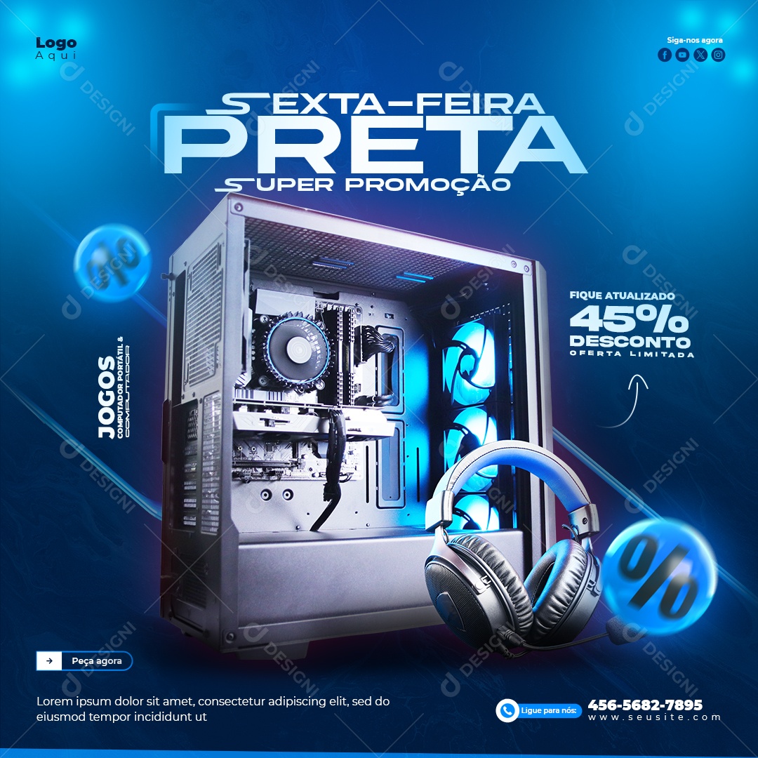 Feed Loja Eletrodomésticos Sexta Feira Preta Super Promoção Social Media PSD Editável