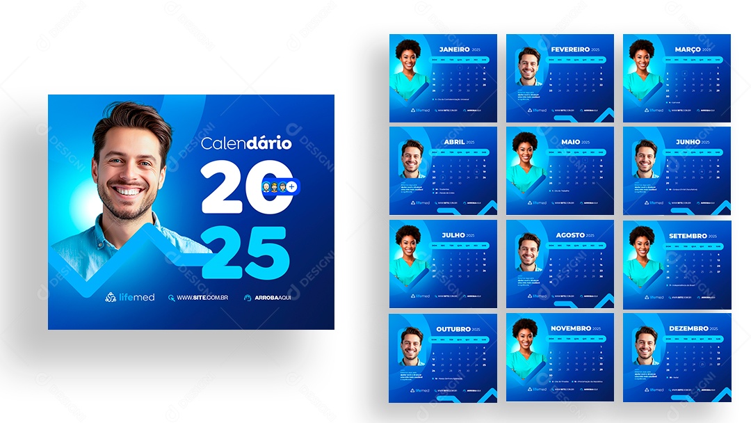 Calendário de Mesa Planos de Saúde Convênio Médico PSD Editável