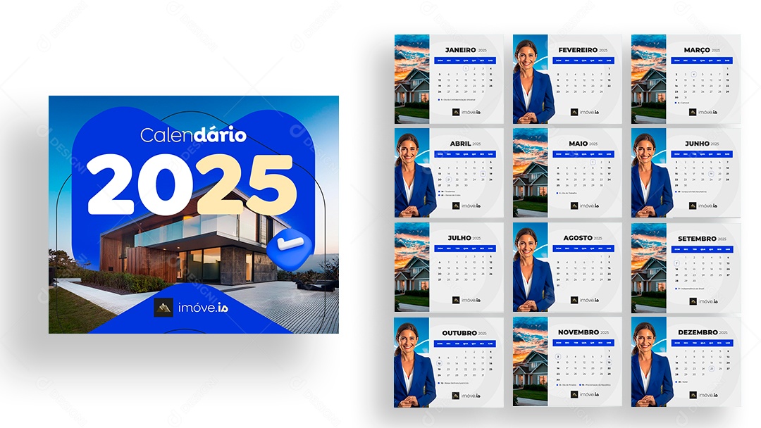 Calendário de Mesa Imobiliária Imóveis PSD Editável