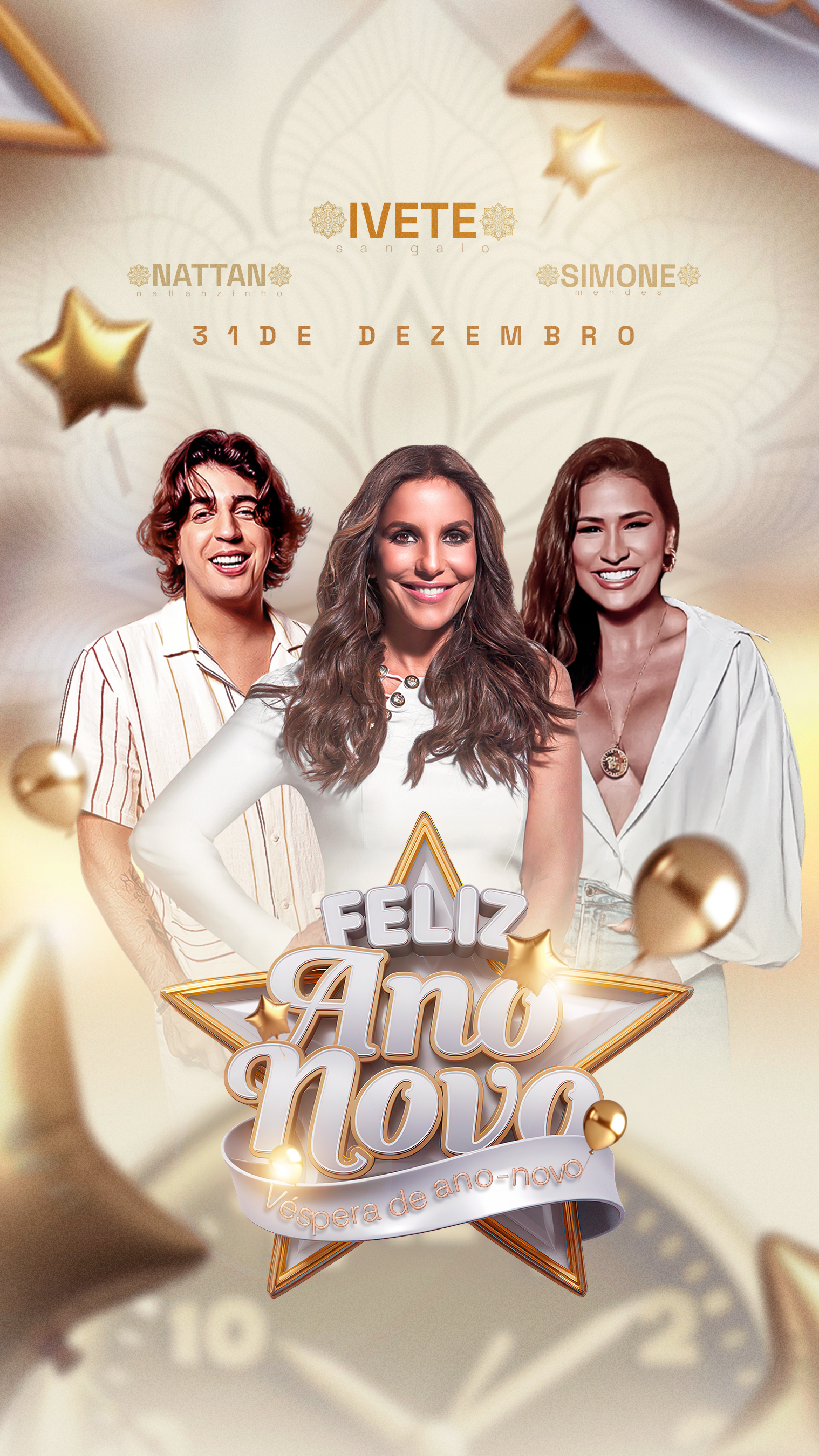 Story Flyer Show da Virada Feliz Ano Novo PSD Editável