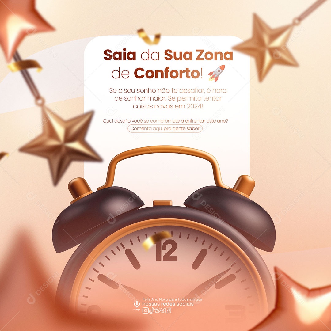 Saia da Sua Zona de Conforto Social Media PSD Editável