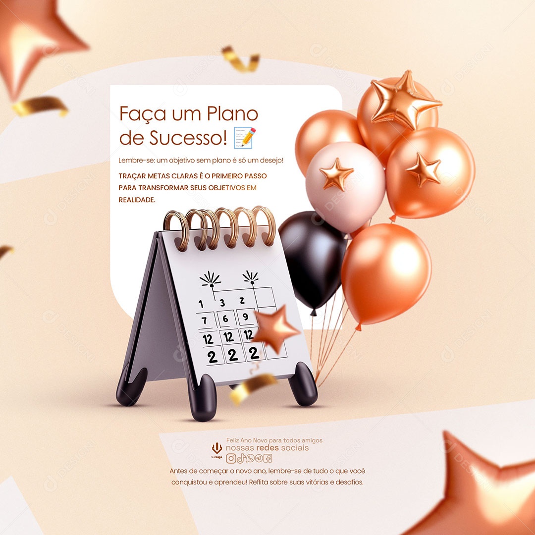 Faça Um Plano Para de Sucesso Social Midia PSD Editável