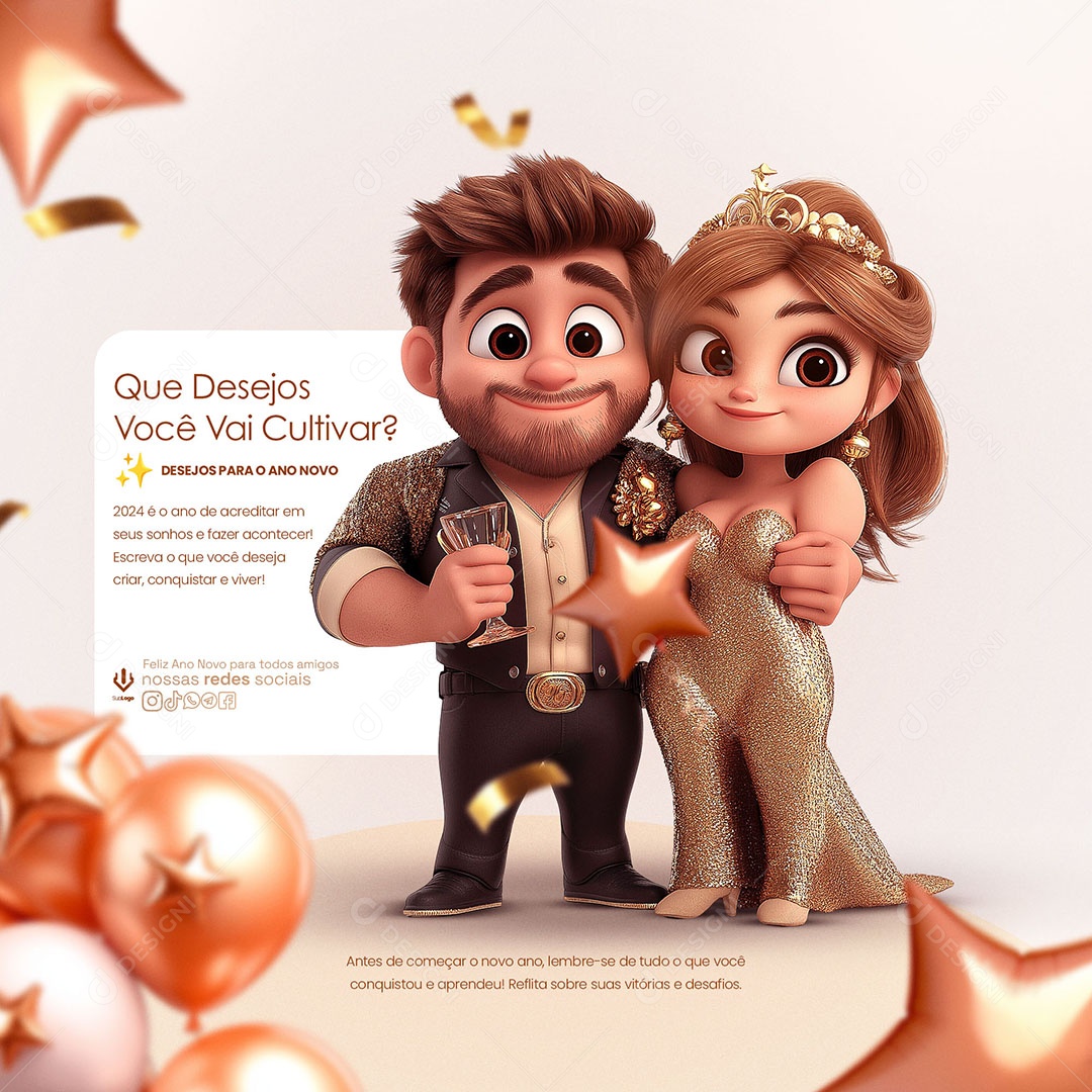 Que Desejos Você Vai Cultivar Social Media PSD Editável