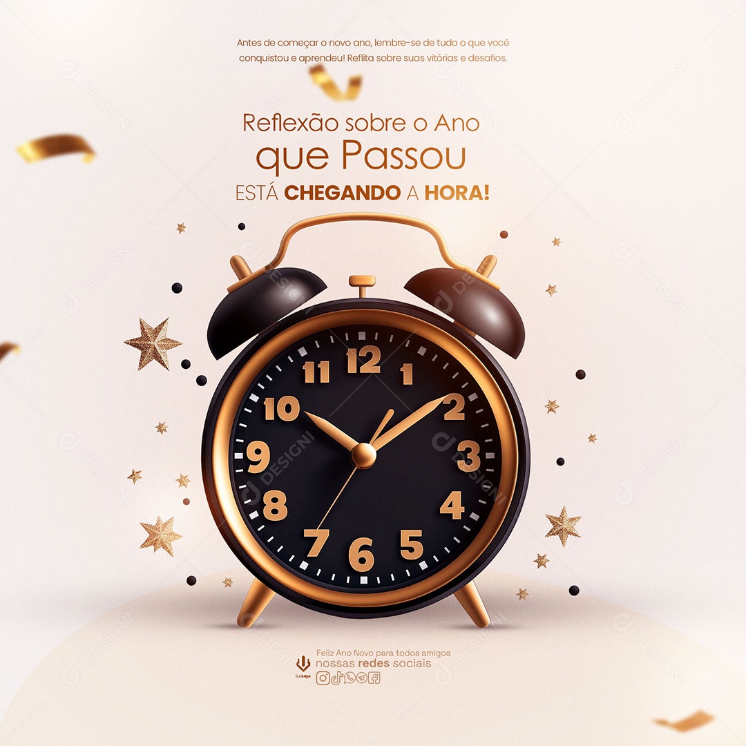 Reflexão Sobre o Ano Que Passou Social Media PSD Editável