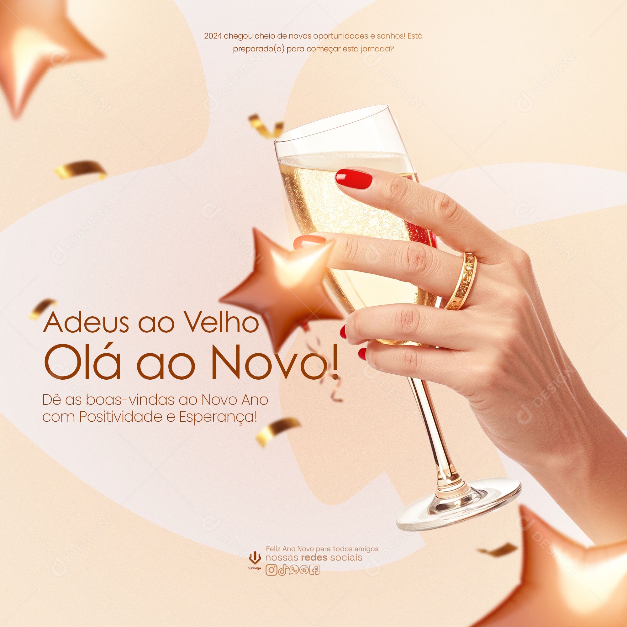 Adeus Ao Velho Olá Ao Novo Social Media PSD Editável