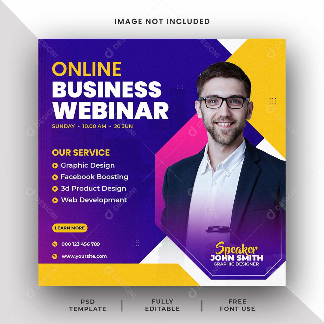 Feed Negócios Online Evento Social Media PSD Editável