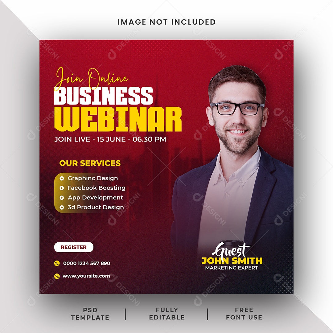 Feed Melhor Serviço de Marketing Agência Social Media PSD Editável