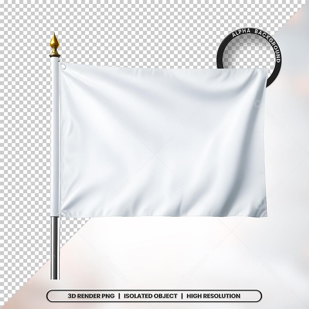 Element 3D Flag White For PSD Composition
