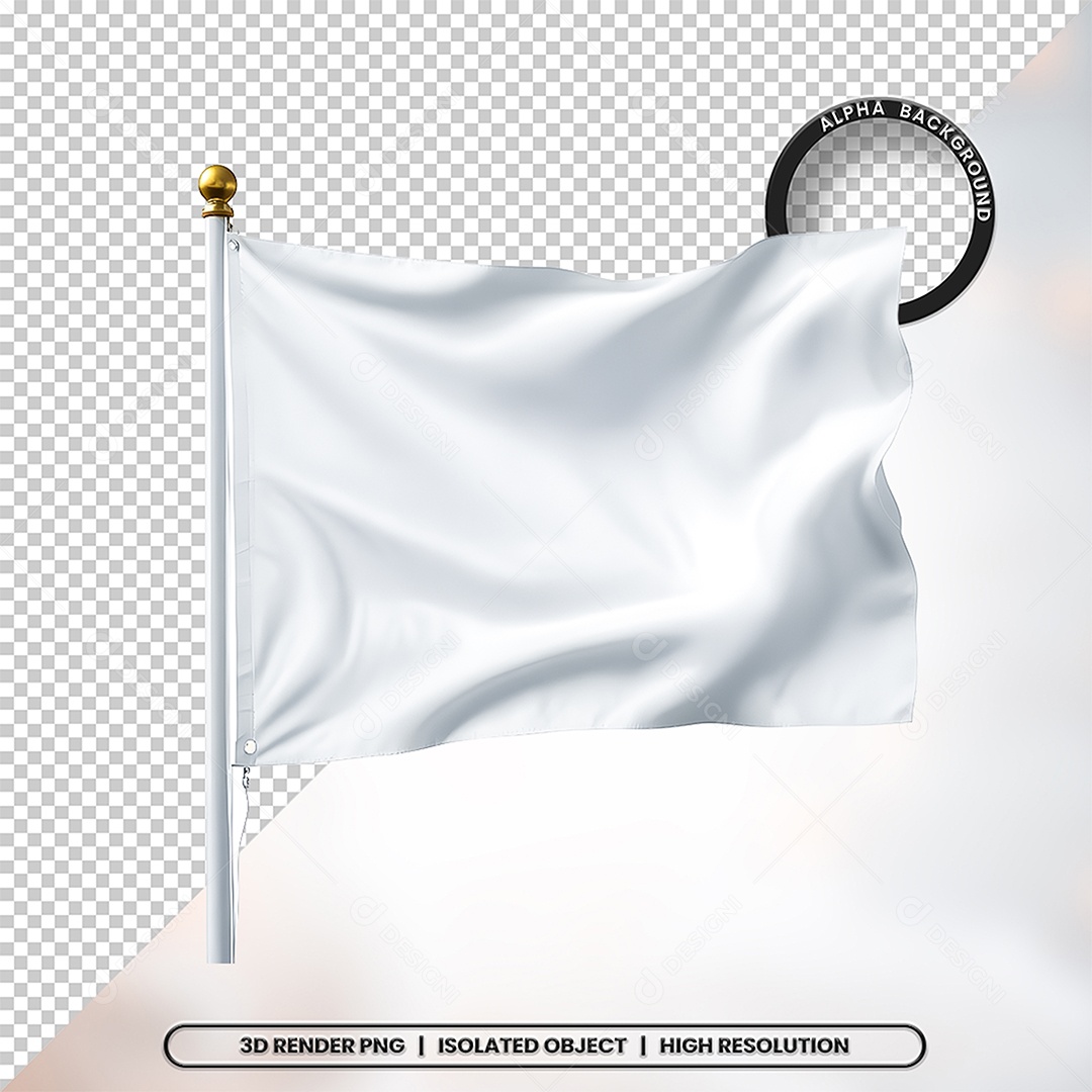 Element 3D Flag White For PSD Composition