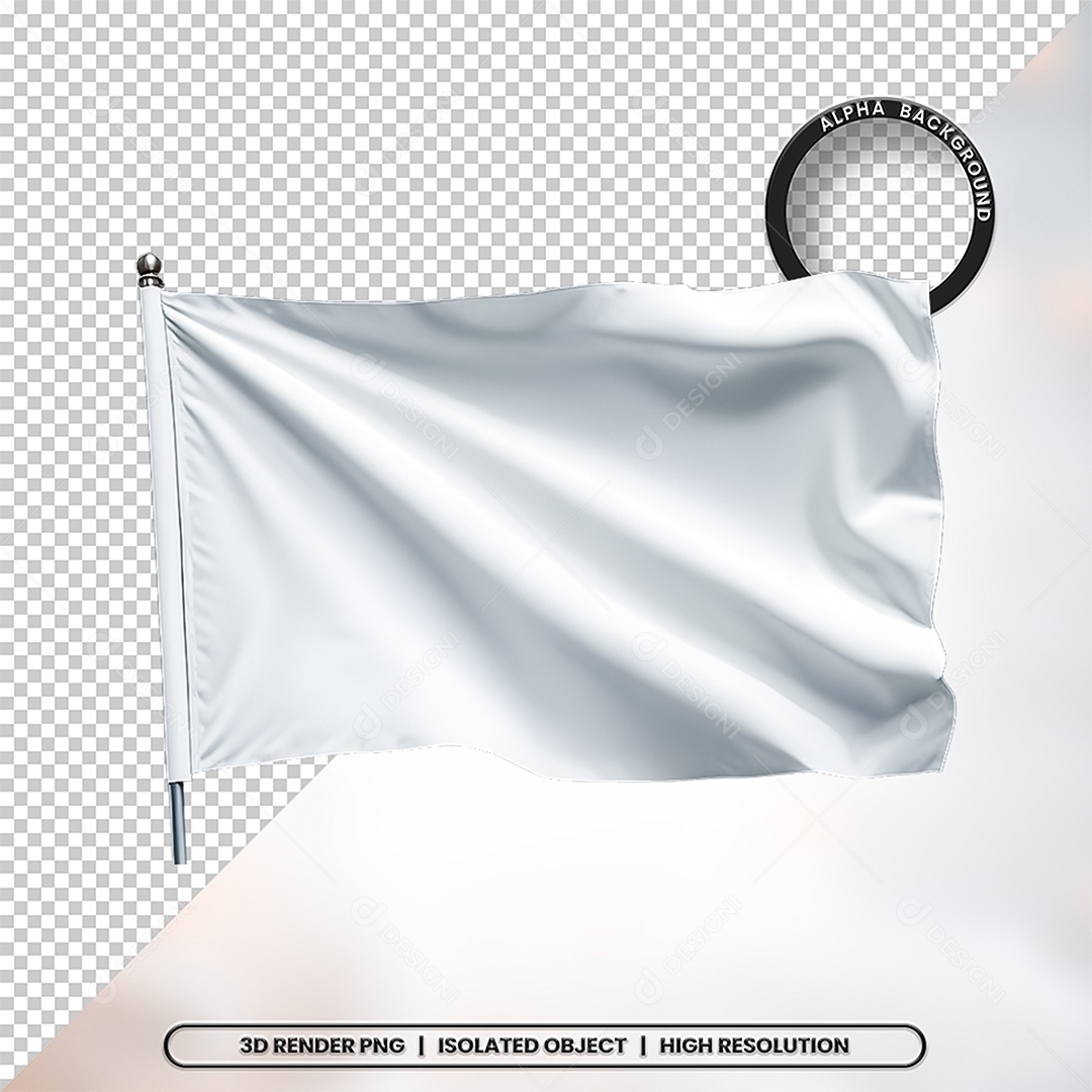 Element 3D Flag White For PSD Composition