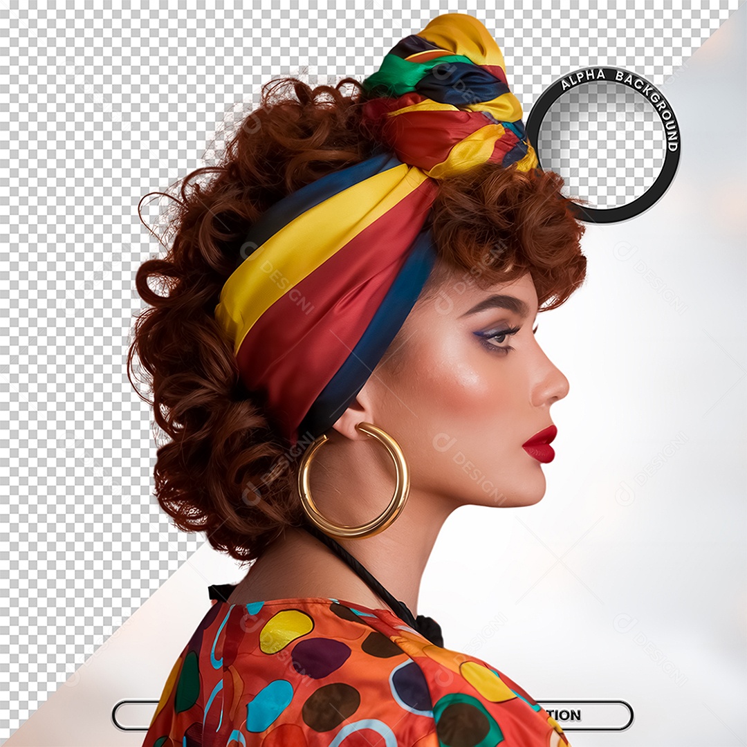 Personagem 3D Mulher Negra Afro para Composição PSD