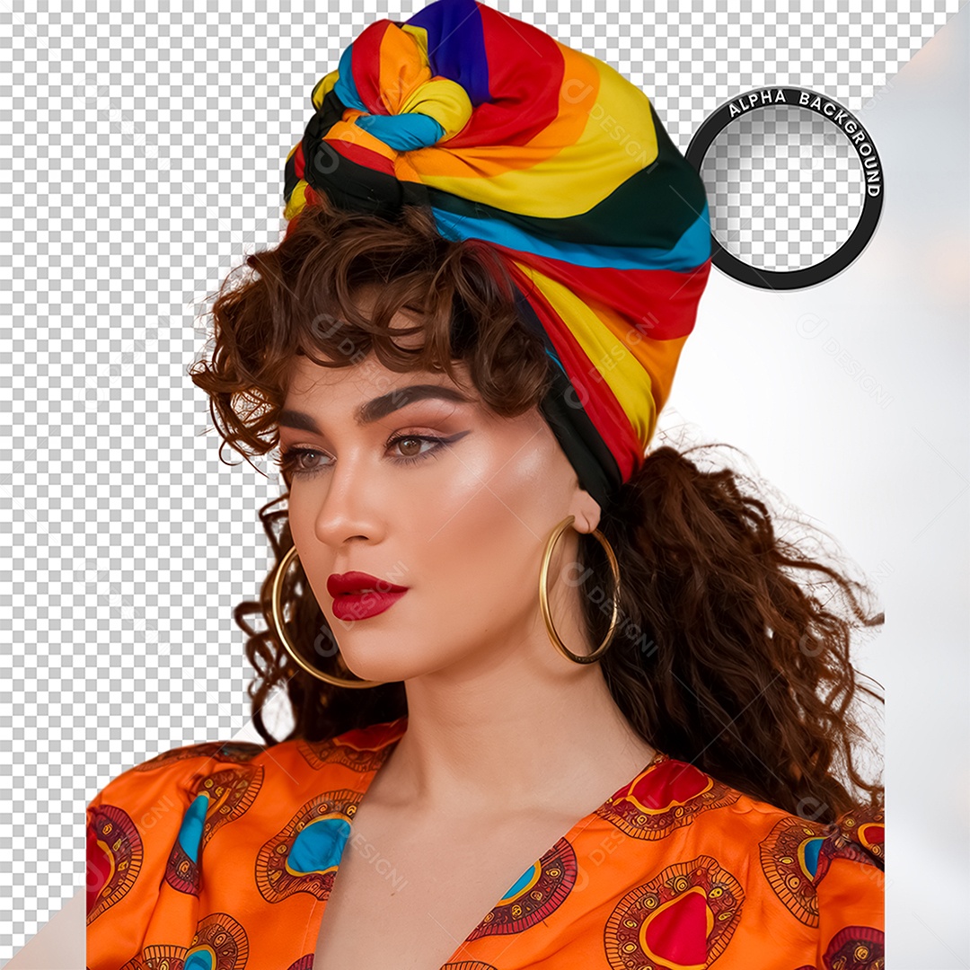 55Personagem 3D Mulher Morena Afro para Composição PSD