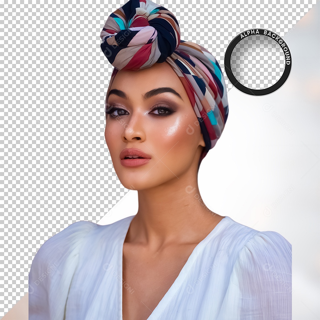 Personagem 3D Mulher Morena Afro para Composição PSD