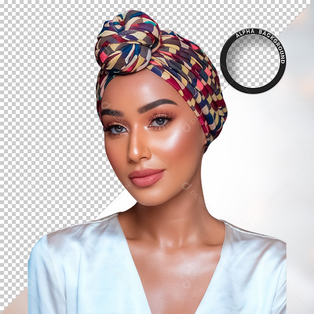 Personagem 3D Mulher Negra Afro para Composição PSD