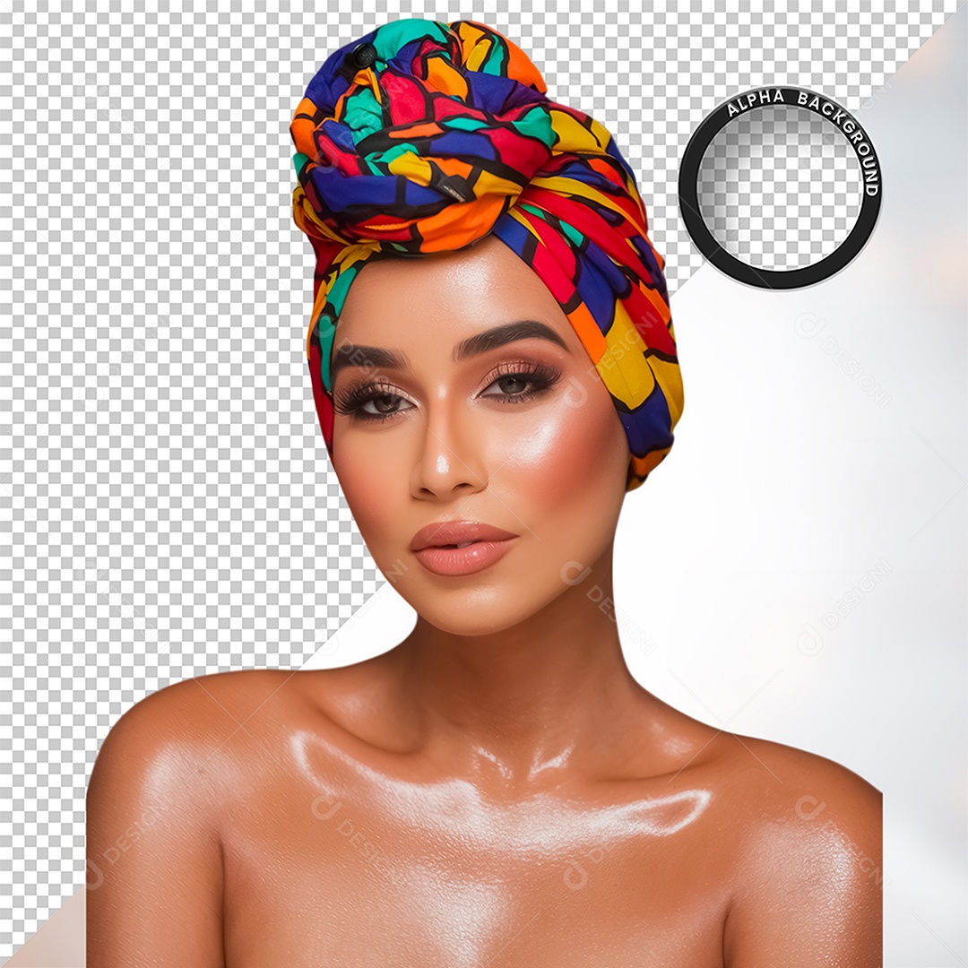 Personagem 3D Mulher Negra Afro para Composição PSD