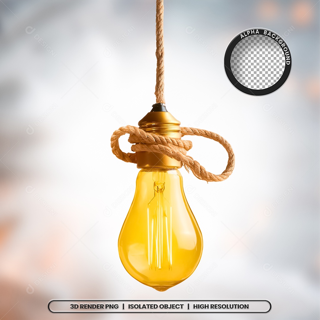 Selo 3D Lãmpada Para Composição PSD