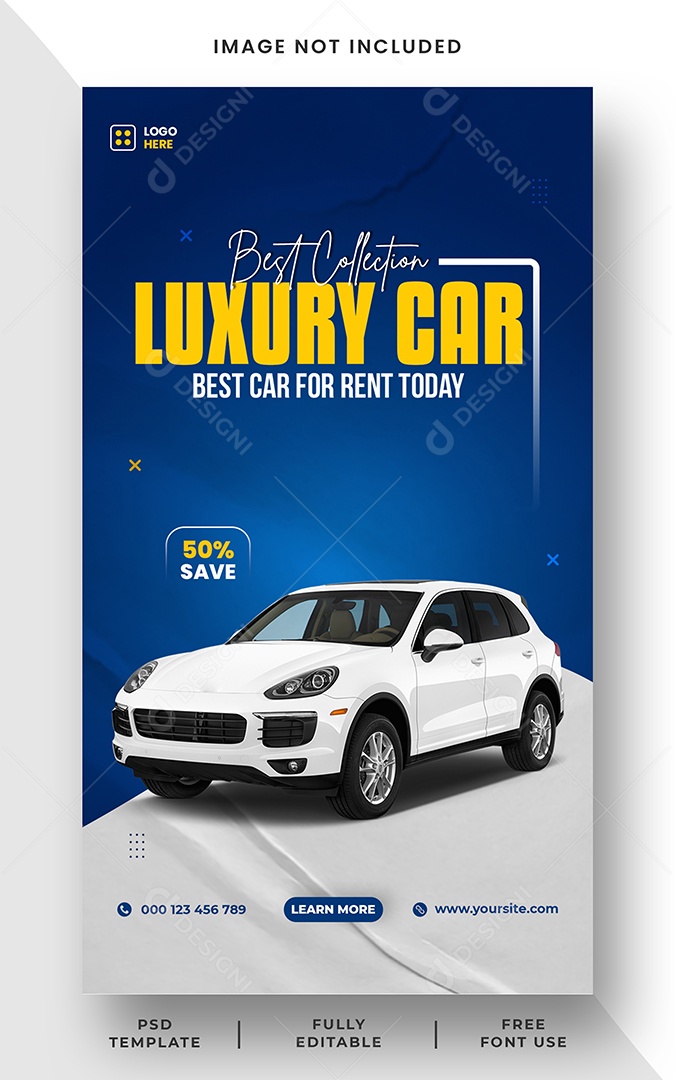 Story Locadora Carros De Luxo Social Media PSD Editável