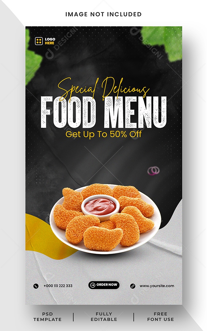 Story Empadinhas Deliciosas de Frango Hamburguer Social Media PSD Editável