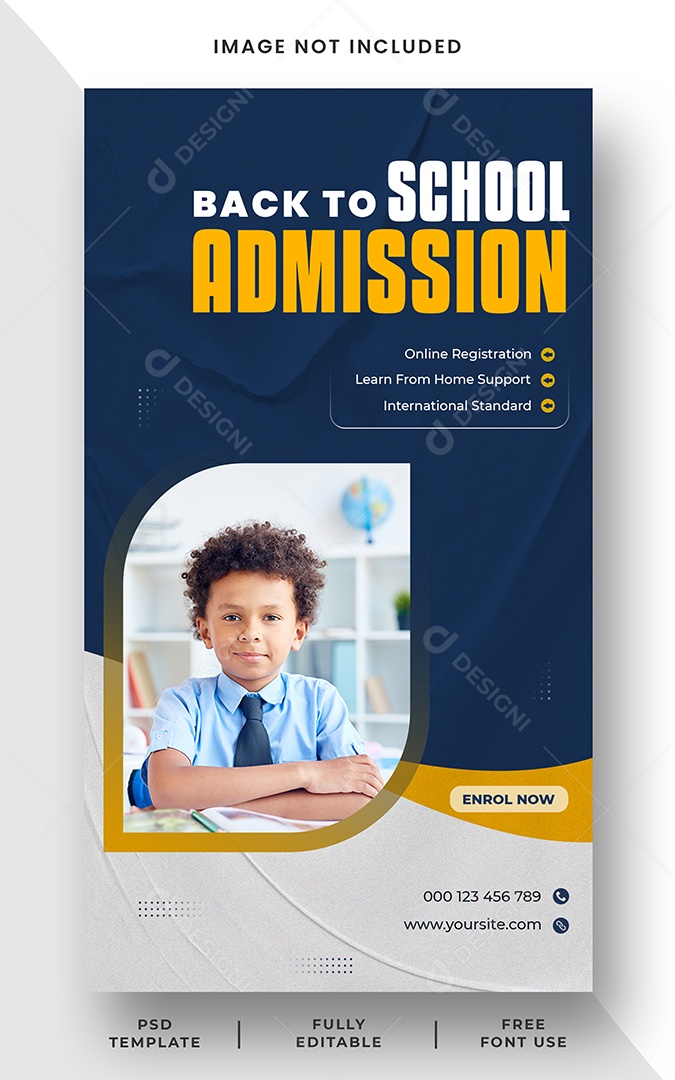 Story Voltar para Escola Social Media PSD Editável