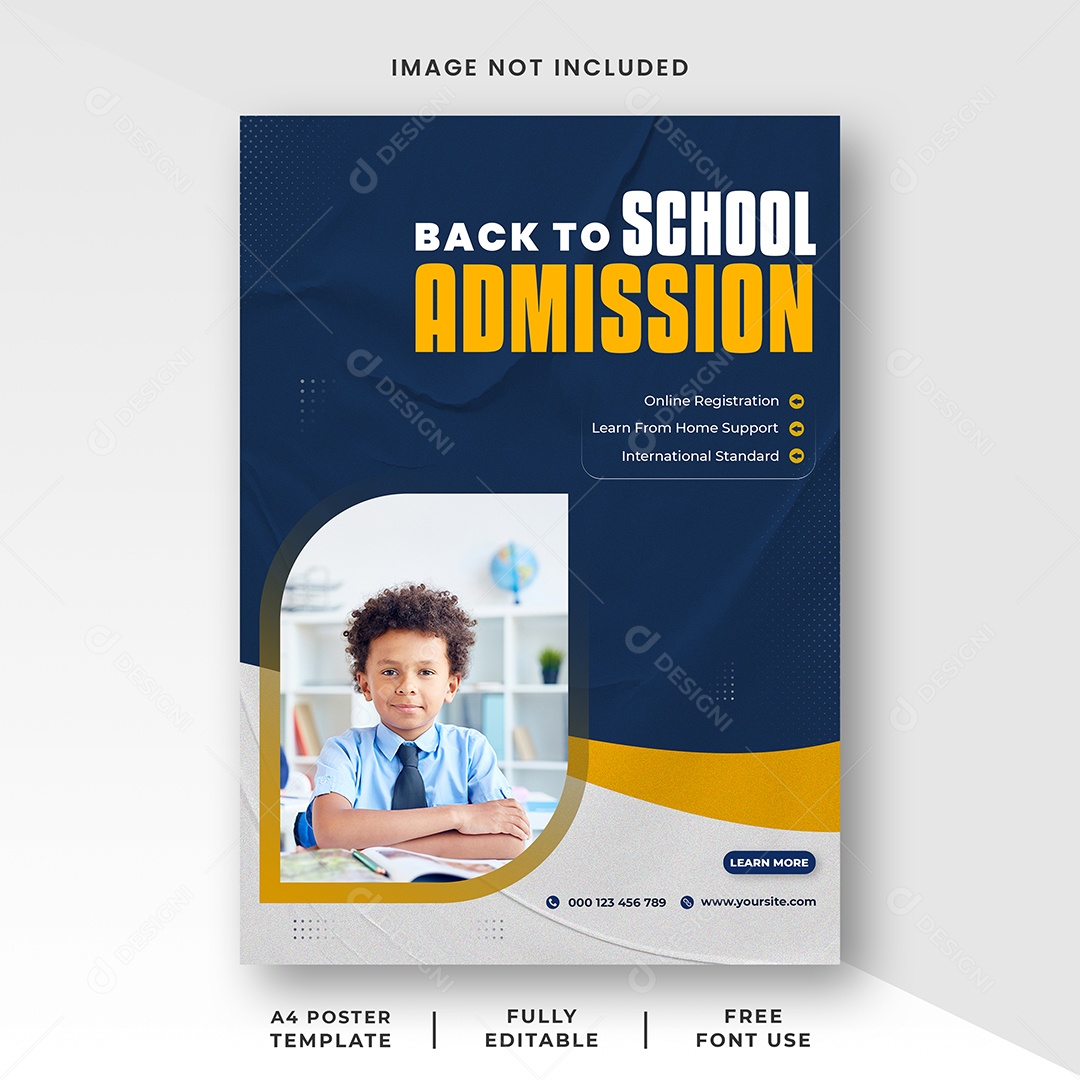 Feed Voltar para Escola Social Media PSD Editável