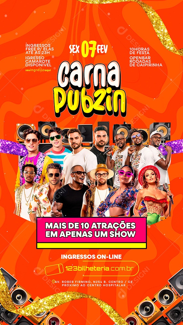 Story Flyer Carnaval Carna Pubzin Social Media PSD Editável