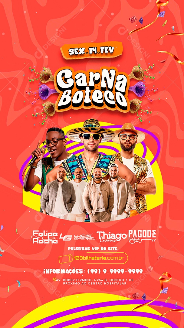 Story Flyer Carnaval Carna Boteco Social Media PSD Editável