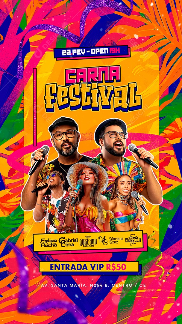 Story Flyer Carnaval Carna Festival Social Media PSD Editável