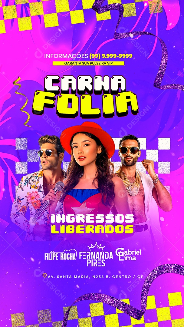 Story Flyer Carna Folia Fernanda Pires Social Media PSD Editável