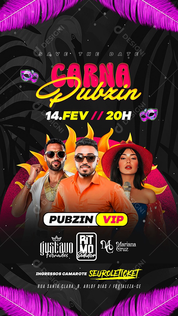 Story Flyer Carnaval Carna Pubzin Vip Social Media PSD Editável