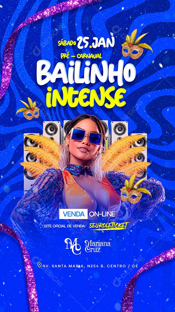 Story Flyer Carnaval Bailinho Intense Social Media PSD Editável