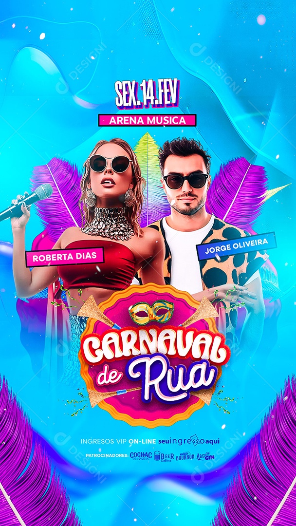 Story Flyer Carnaval de Rua Social Media PSD Editável