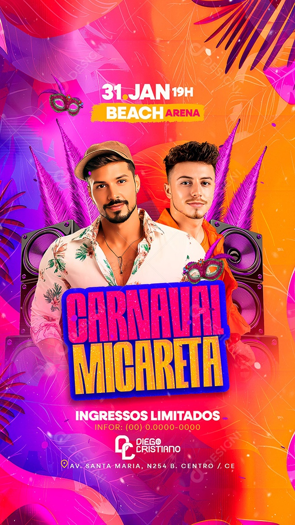 Story Flyer Carnaval Micareta Social Media PSD Editável