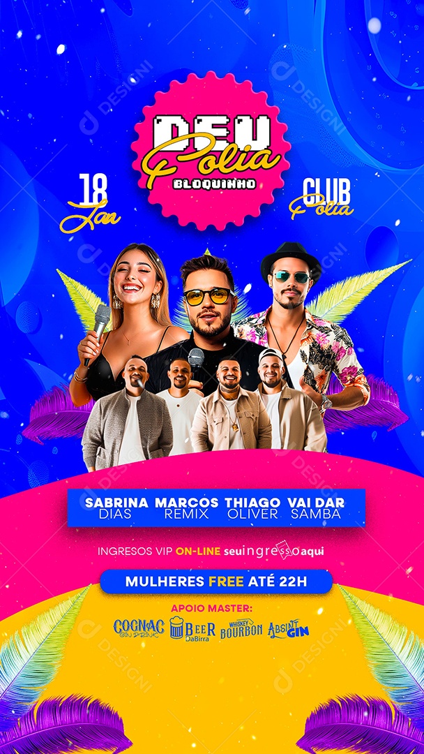 Story Flyer Carnival Deu Folia Bloquinho Social Media PSD Editable