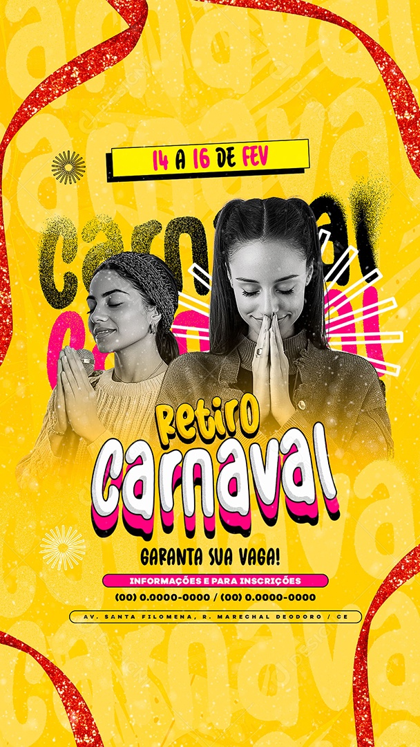 Story Flyer Retiro Carnaval Social Media PSD Editável