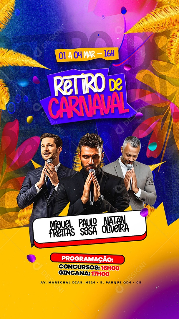 Story Flyer Retiro De Carnaval Social Media PSD Editável