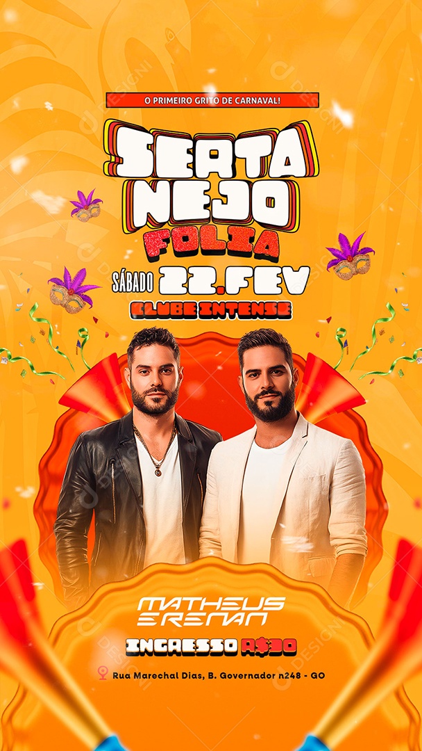 Story Flyer Carnaval Sertanejo Folia Social Media PSD Editável