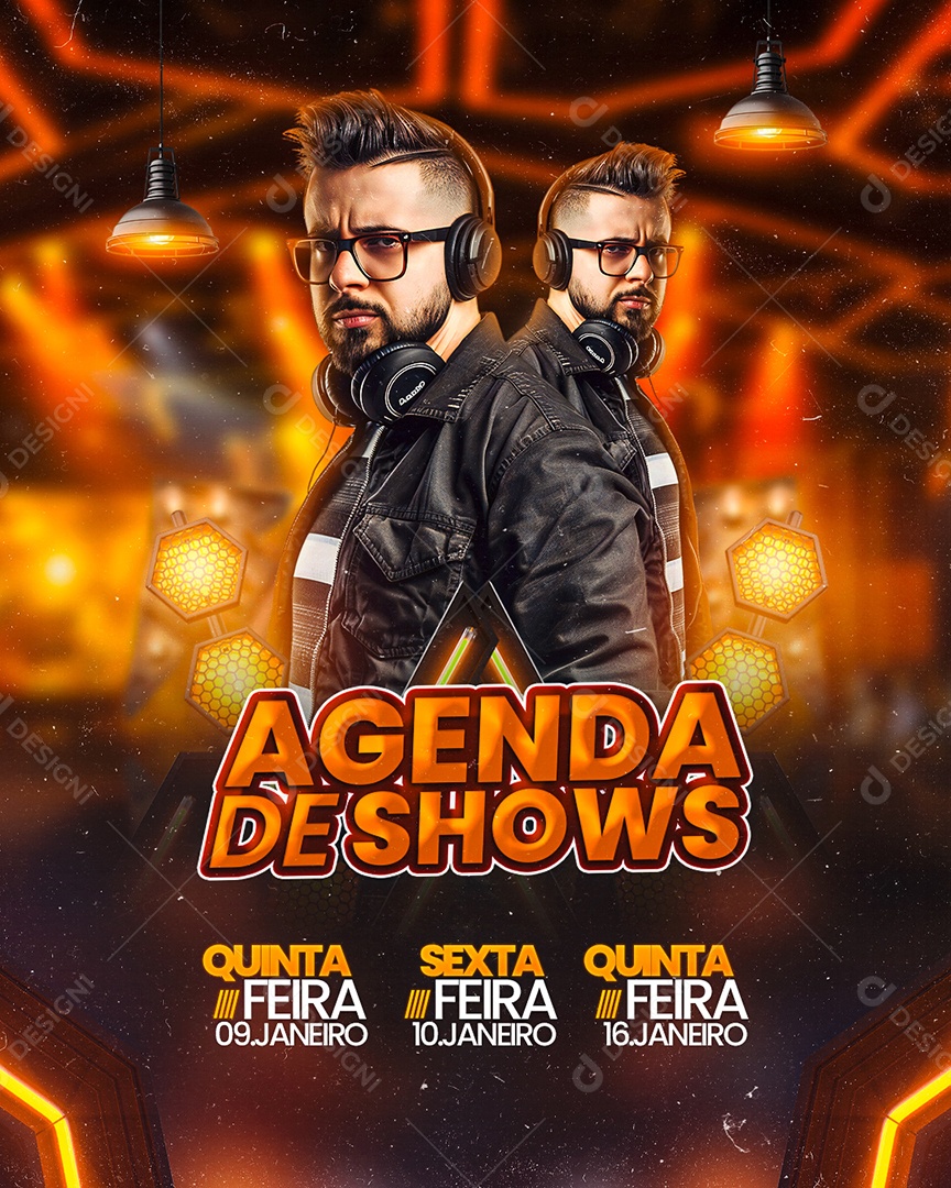 Flyer Agenda De Shows Social Media PSD Editável