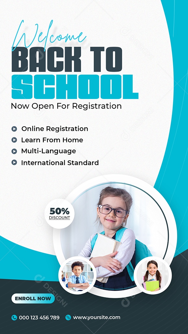 Story Aulas Bem Vindo Volta As Aulas Social Media PSD Editável