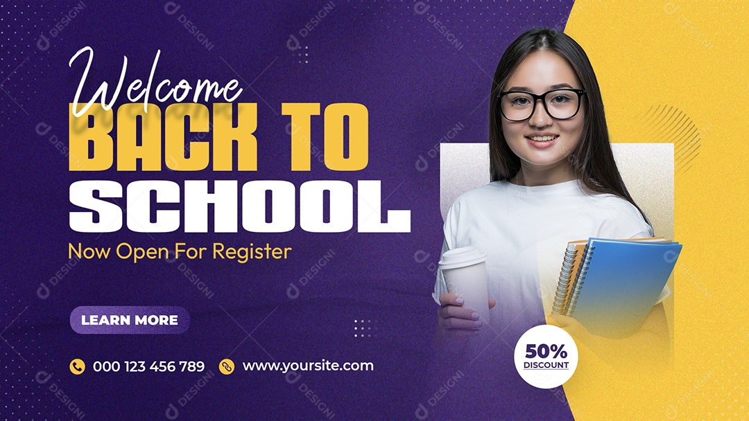 Aulas Bem Vindo Volta As Aulas Social Media PSD Editável