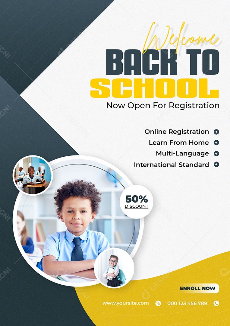 Bem Vindo de Volta a Escola Social Media PSD Editável