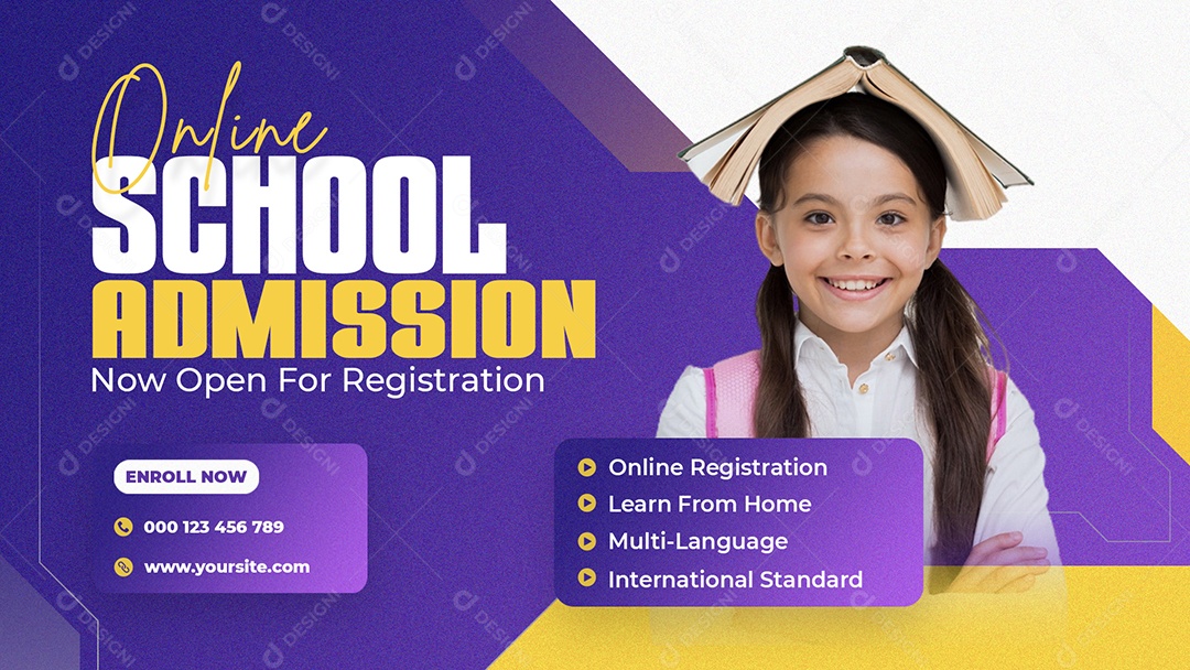 Admissão Escolar On-line Social Media PSD Editável