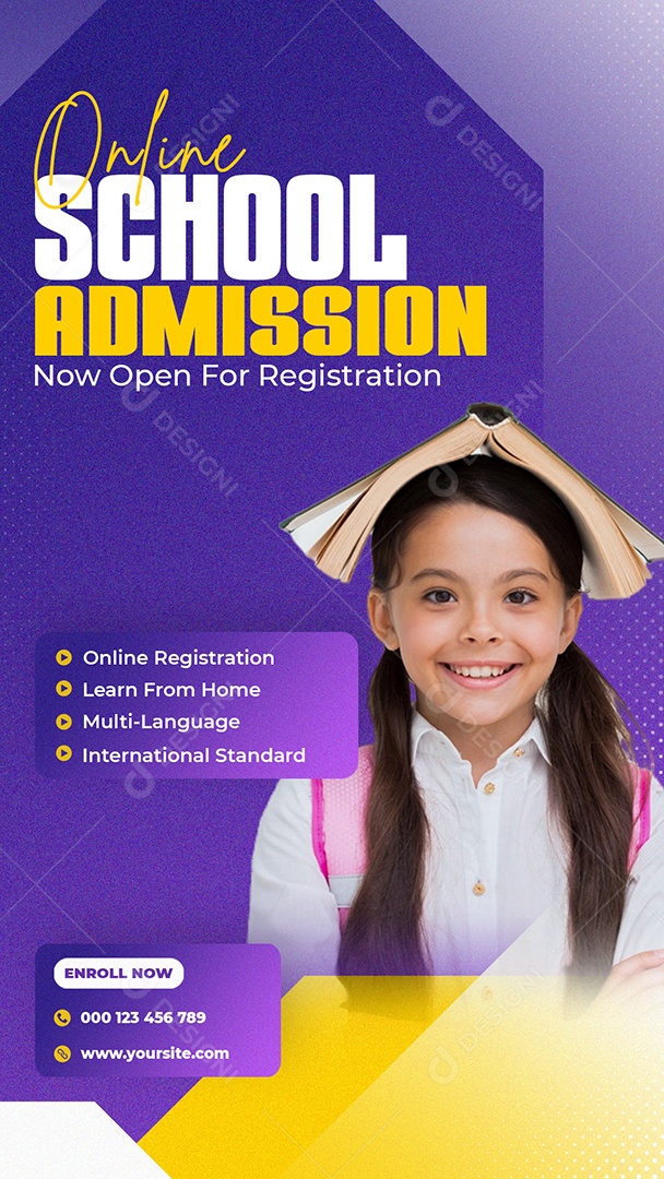 Story Admissão Escolar On-line Social Media PSD Editável